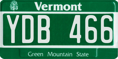 VT license plate YDB466