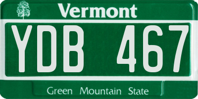 VT license plate YDB467