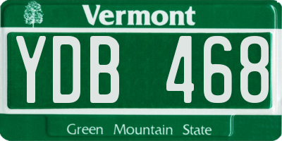 VT license plate YDB468