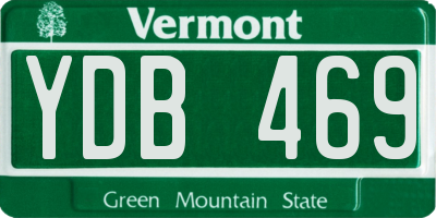 VT license plate YDB469