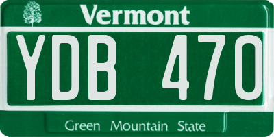 VT license plate YDB470