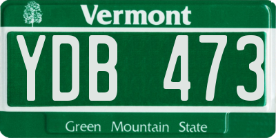 VT license plate YDB473