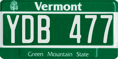 VT license plate YDB477