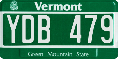 VT license plate YDB479