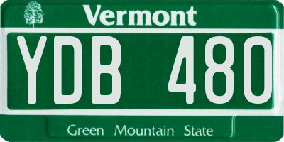 VT license plate YDB480