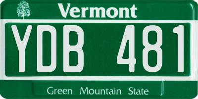VT license plate YDB481