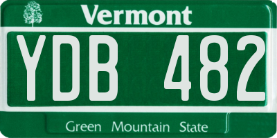 VT license plate YDB482