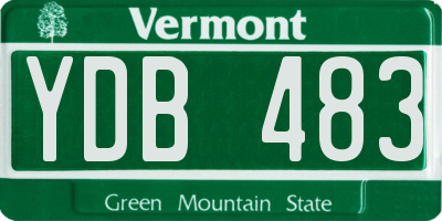 VT license plate YDB483