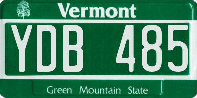 VT license plate YDB485