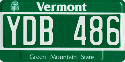 VT license plate YDB486