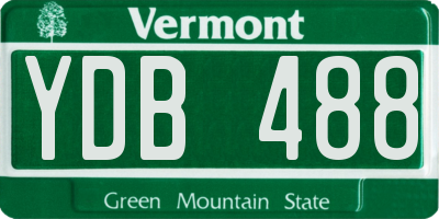 VT license plate YDB488