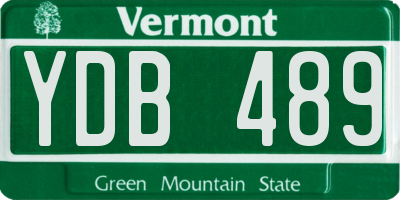 VT license plate YDB489