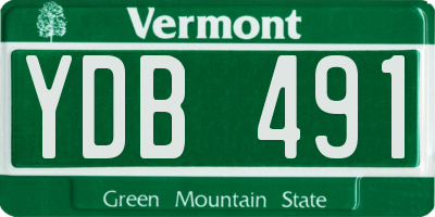 VT license plate YDB491