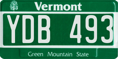 VT license plate YDB493