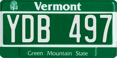 VT license plate YDB497