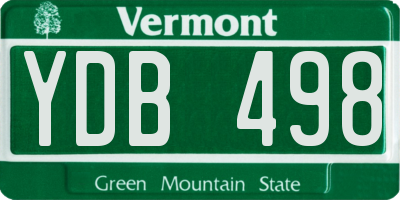 VT license plate YDB498