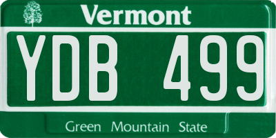 VT license plate YDB499