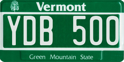 VT license plate YDB500