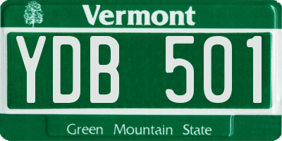 VT license plate YDB501