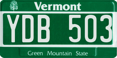 VT license plate YDB503