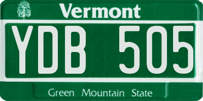 VT license plate YDB505