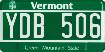 VT license plate YDB506