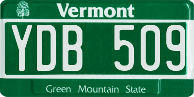 VT license plate YDB509