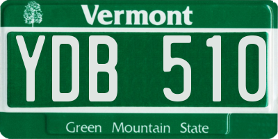 VT license plate YDB510