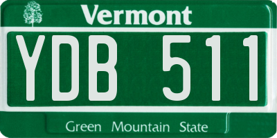 VT license plate YDB511
