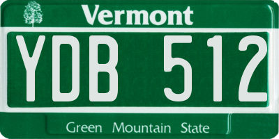 VT license plate YDB512