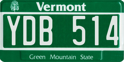 VT license plate YDB514