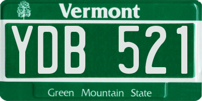 VT license plate YDB521