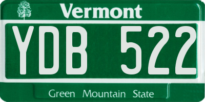 VT license plate YDB522