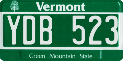 VT license plate YDB523