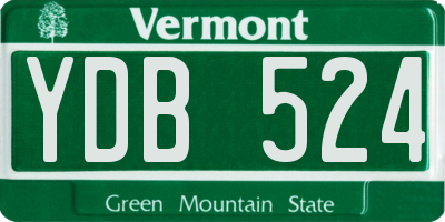 VT license plate YDB524