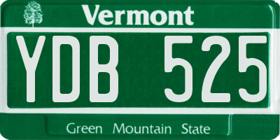VT license plate YDB525