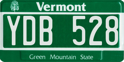 VT license plate YDB528