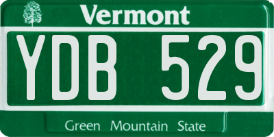 VT license plate YDB529