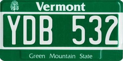 VT license plate YDB532