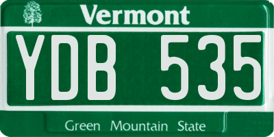 VT license plate YDB535