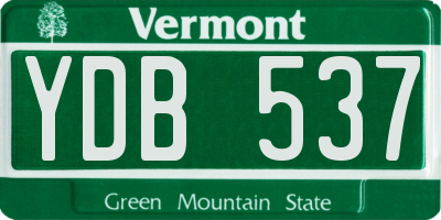 VT license plate YDB537