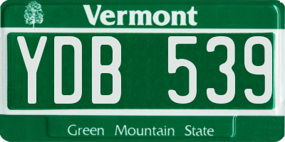 VT license plate YDB539