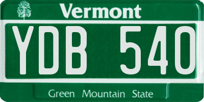 VT license plate YDB540