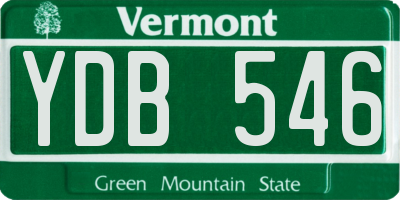 VT license plate YDB546