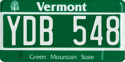 VT license plate YDB548