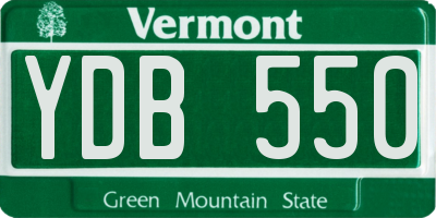 VT license plate YDB550