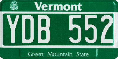VT license plate YDB552