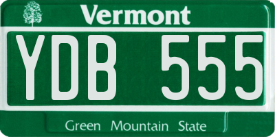 VT license plate YDB555