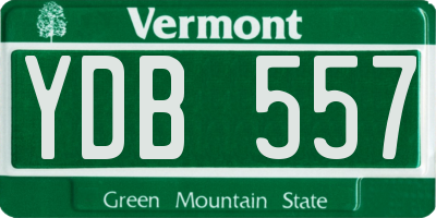 VT license plate YDB557