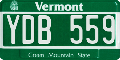VT license plate YDB559